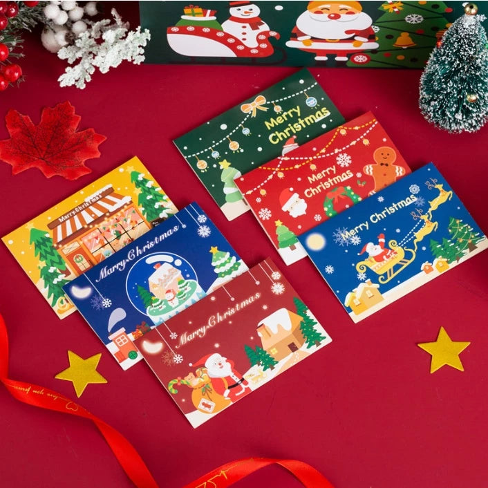 1pc New Christmas greeting card Christmas cute cartoon small card gift message card