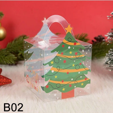 1pc PVC Transparent Christmas Gift Boxes Party Decoration Merry Christmas Candy Boxes