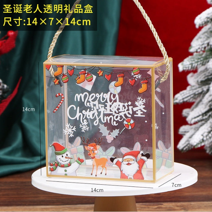Transparent PVC Gift Bags Candy Plastic Bag with Handles Christmas Thanksgiving Gift Box