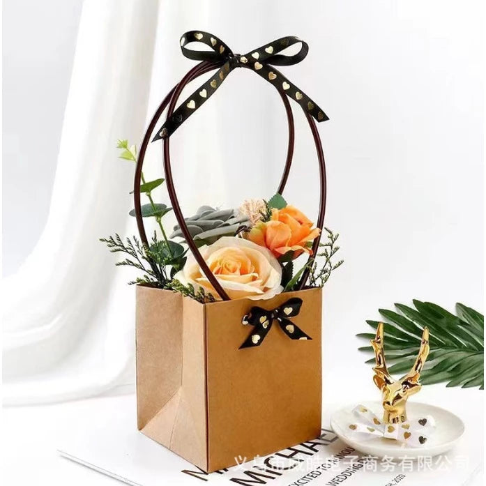 1cm/5yards | bronzing love ribbon flowers bouquet packaging ribbon gift box Ribbon