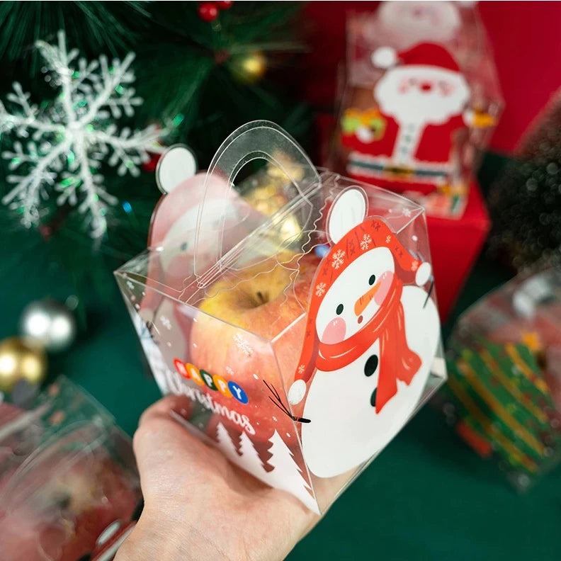 1pc PVC Transparent Christmas Gift Boxes Party Decoration Merry Christmas Candy Boxes