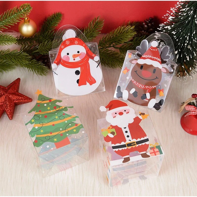 1pc PVC Transparent Christmas Gift Boxes Party Decoration Merry Christmas Candy Boxes