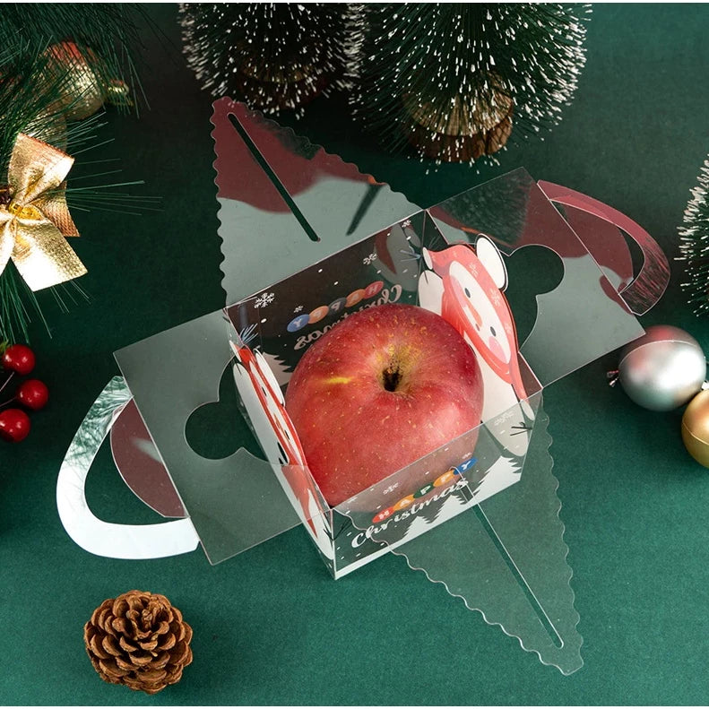 1pc PVC Transparent Christmas Gift Boxes Party Decoration Merry Christmas Candy Boxes