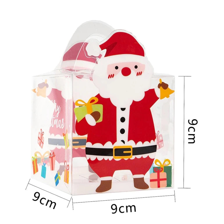 1pc PVC Transparent Christmas Gift Boxes Party Decoration Merry Christmas Candy Boxes