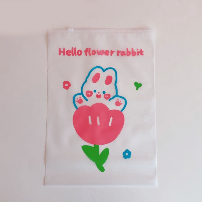 1pc Printed Frosted Storage Bag Clothing Sealed Packed Clothes Transparent Organizer