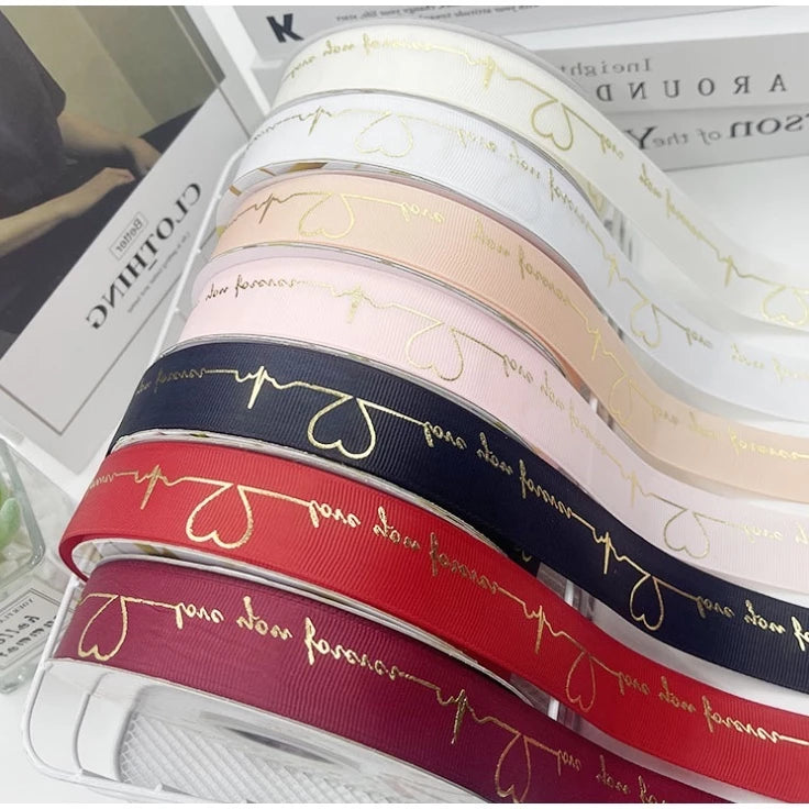 HEARTBEAT 5 yards Grosgrain Satin Ribbons Diy Wedding Christmas Party Decoration