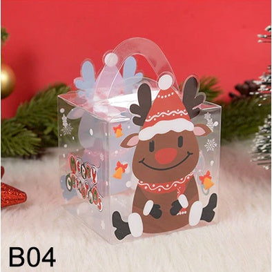 1pc PVC Transparent Christmas Gift Boxes Party Decoration Merry Christmas Candy Boxes