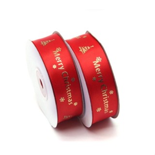25 yards 2.5 cm Christmas Gift ribbon Wrapping merry christmas Gift satin Ribbon