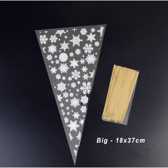 (50pcs) Triangle Transparent Plastic Bag Carrot Candy Bags Kids Birthday Party Decoration