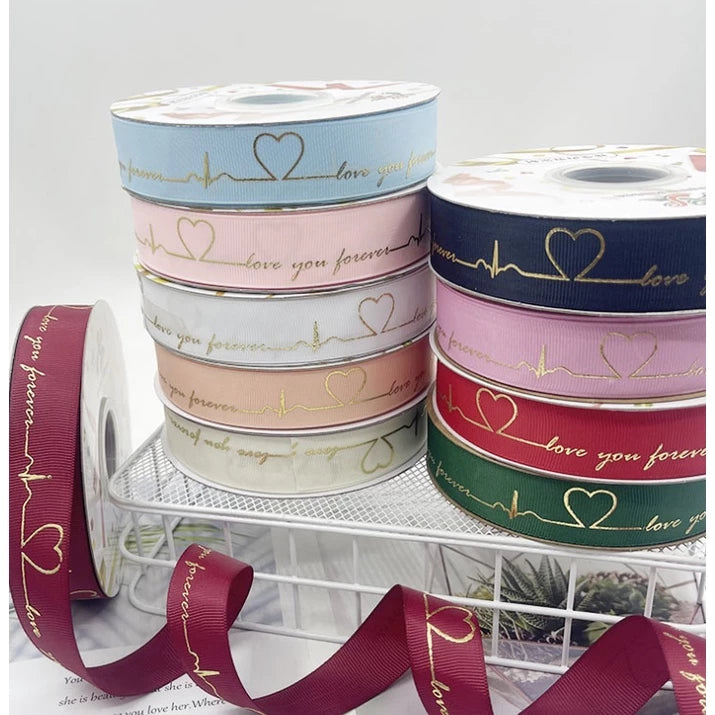 HEARTBEAT 5 yards Grosgrain Satin Ribbons Diy Wedding Christmas Party Decoration