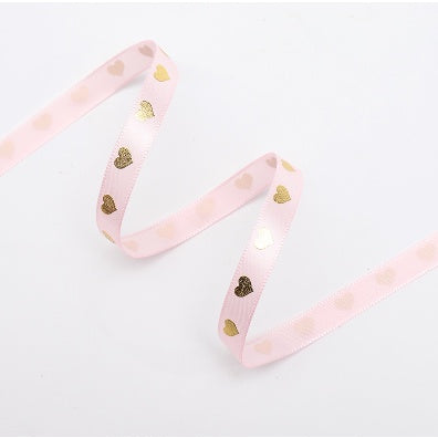 1cm/5yards | bronzing love ribbon flowers bouquet packaging ribbon gift box Ribbon