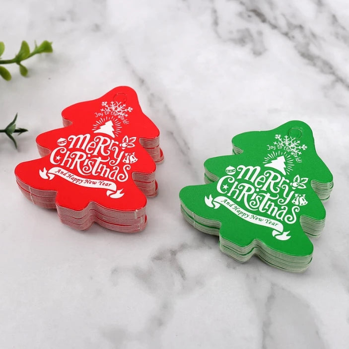 100Pcs/50pcs Christmas paper hand card wedding party paper tag