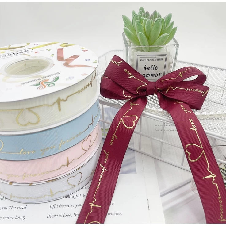 HEARTBEAT 5 yards Grosgrain Satin Ribbons Diy Wedding Christmas Party Decoration