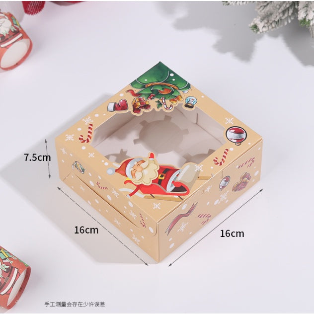 (4, 6, 12 Holes) Christmas Cupcake/Muffin/Pastry Box w/out holder Packaging Box
