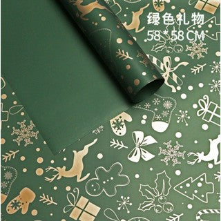 (20pcs) 57x57 Christmas Flower Snowflake Gift Wrapping Paper XMAS