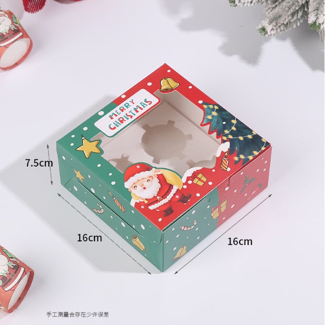 (4, 6, 12 Holes) Christmas Cupcake/Muffin/Pastry Box w/out holder Packaging Box