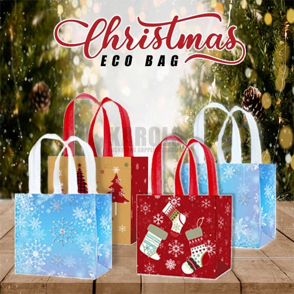 4pcs | Christmas Non-Woven Bag Wholesale Tote Bag Eco Bag Folding Storage Bag