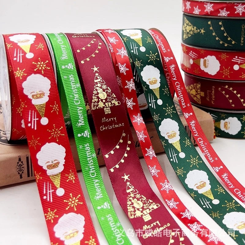 25 yards 2.5 cm Christmas Gift ribbon Wrapping merry christmas Gift satin Ribbon