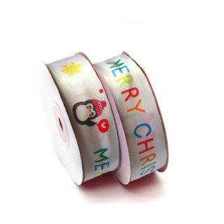 25 yards 2.5 cm Christmas Gift ribbon Wrapping merry christmas Gift satin Ribbon