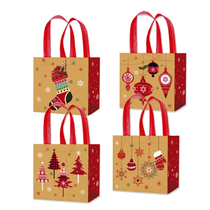 4pcs | Christmas Non-Woven Bag Wholesale Tote Bag Eco Bag Folding Storage Bag