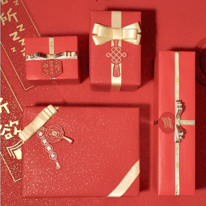 5pcs | Red Chinese Premium Quality Gift Wrapping Paper Pearlescent Red Gift Paper
