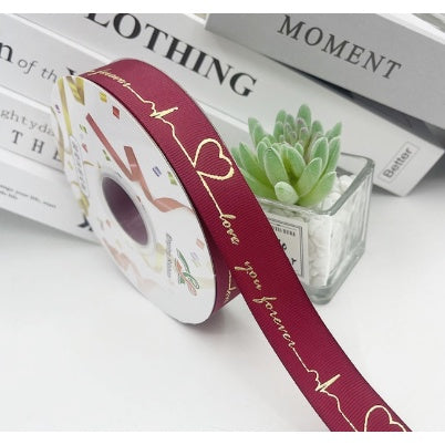 HEARTBEAT 5 yards Grosgrain Satin Ribbons Diy Wedding Christmas Party Decoration