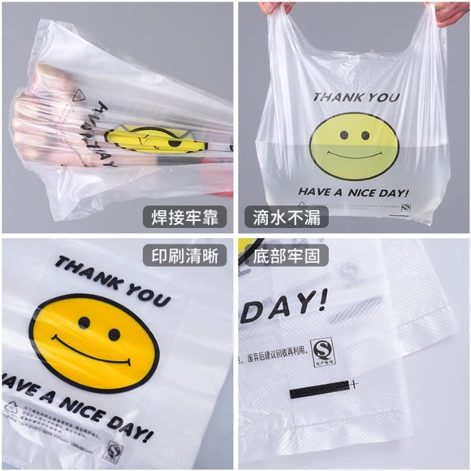 Printed Plastic Bag SMILEY Plastic Bag Sand Multi Bag Transparent