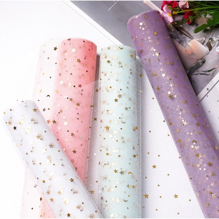 48cmx5yards | Flower Net Paper Yarn Gauze Bouquet Flower Paper DIY Wrapping