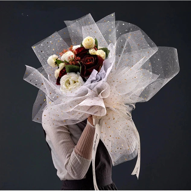 48cmx5yards | Flower Net Paper Yarn Gauze Bouquet Flower Paper DIY Wrapping