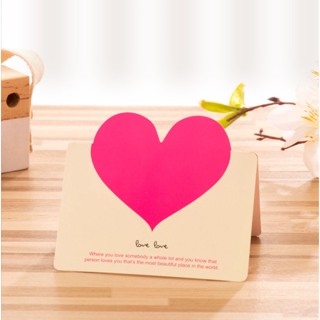 5pcs Heart Greeting Cards Valentine's Day Love Wish Message Card Wedding Mother's Day Events