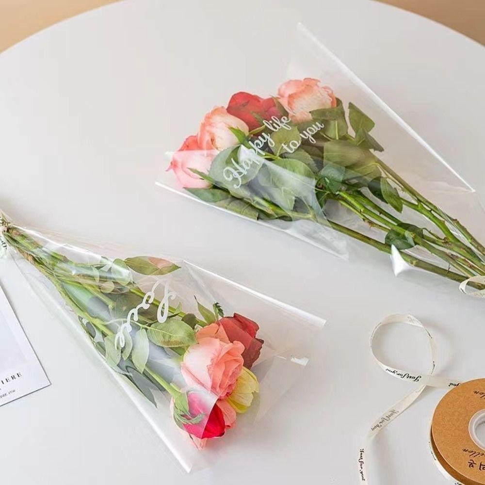 Flower packaging bag opp transparent flower bouquet plastic bag