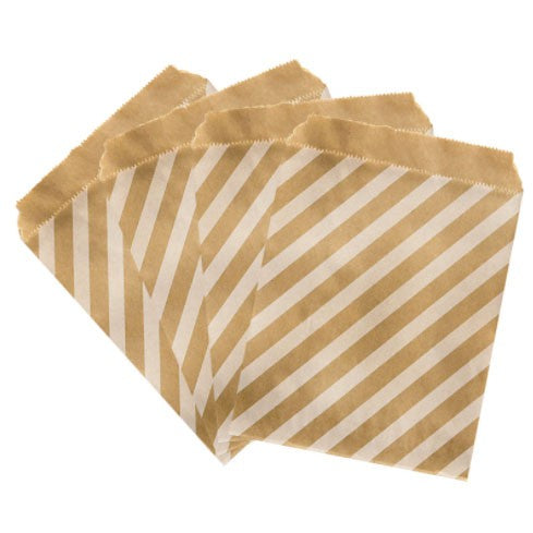 (10pcs/pack) Kraft Paper Bag Candy Biscuit Popcorn Bag Brown White Wave Dot Packing Wrapping