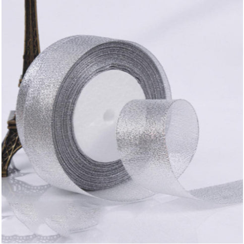 25Yards/Roll 1 cm / 1.5cm / 2cm gold and silver ONION ribbon packaging ribbon
