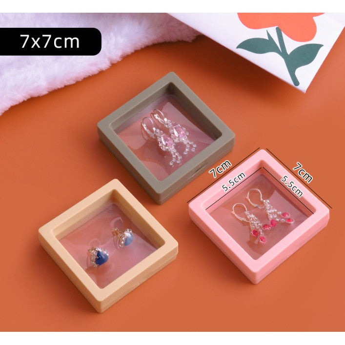 Floating Frame 3D Display Jewelry Box Suspension Storage PE Film Antioxidation Organizer