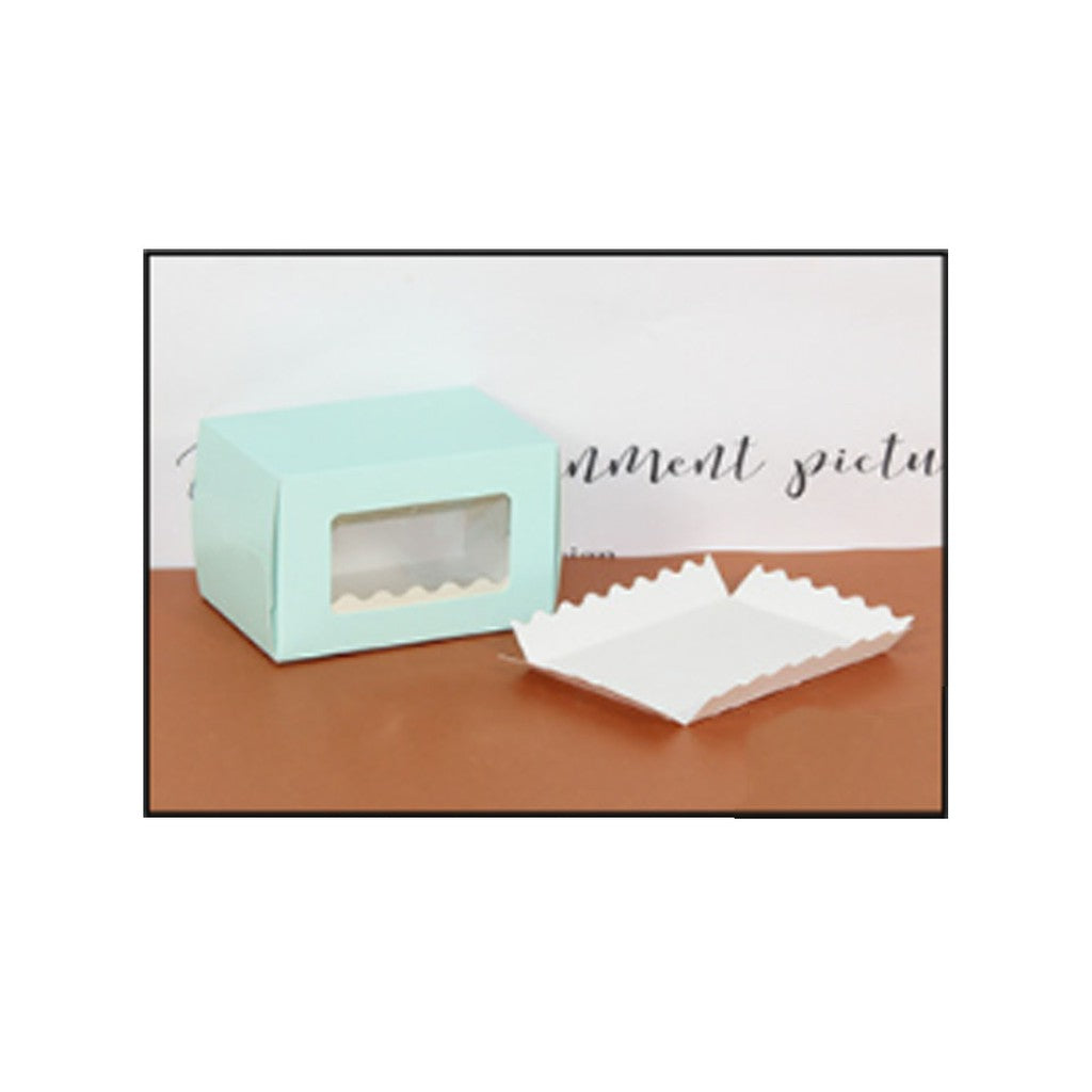 Cake roll window box with tray/pastry / long roll packaging box transparent window paper cake box
