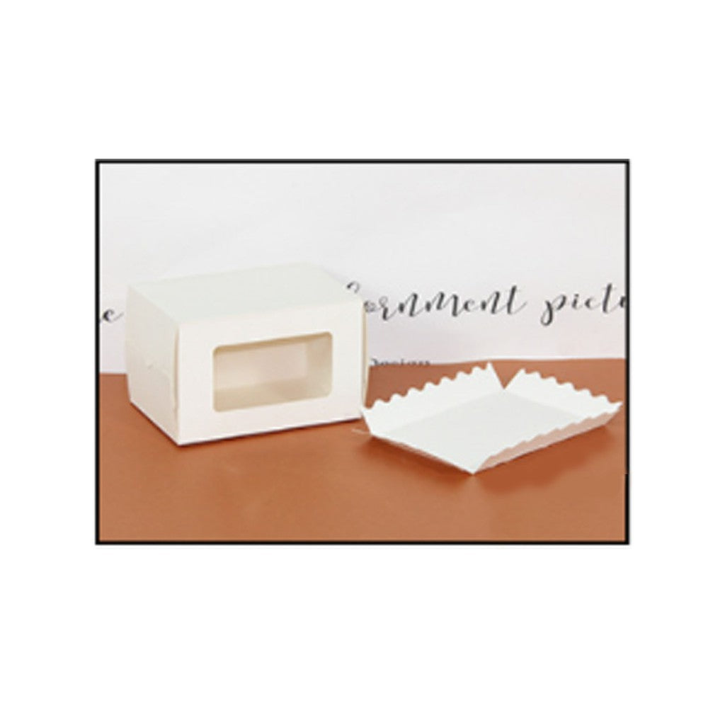Cake roll window box with tray/pastry / long roll packaging box transparent window paper cake box