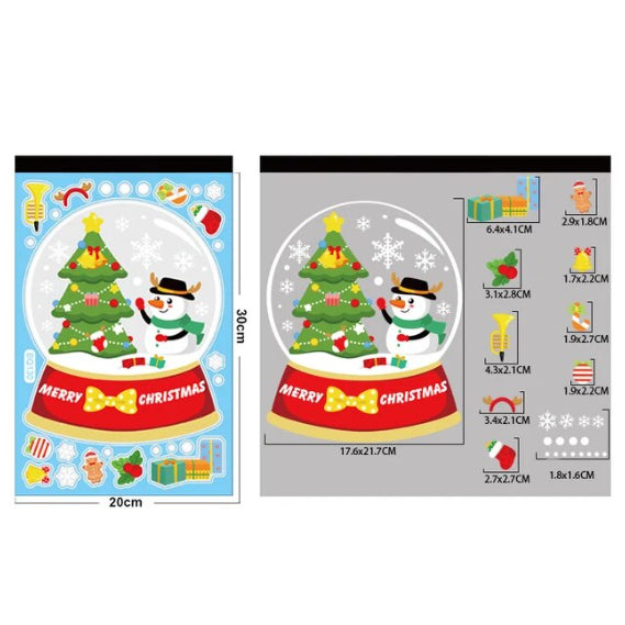 Christmas Glass Window Stickers Static Christmas Decor Xmas Wall Stickers (1SHEET)