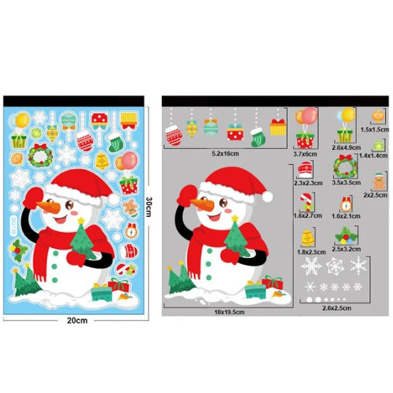 Christmas Glass Window Stickers Static Christmas Decor Xmas Wall Stickers (1SHEET)