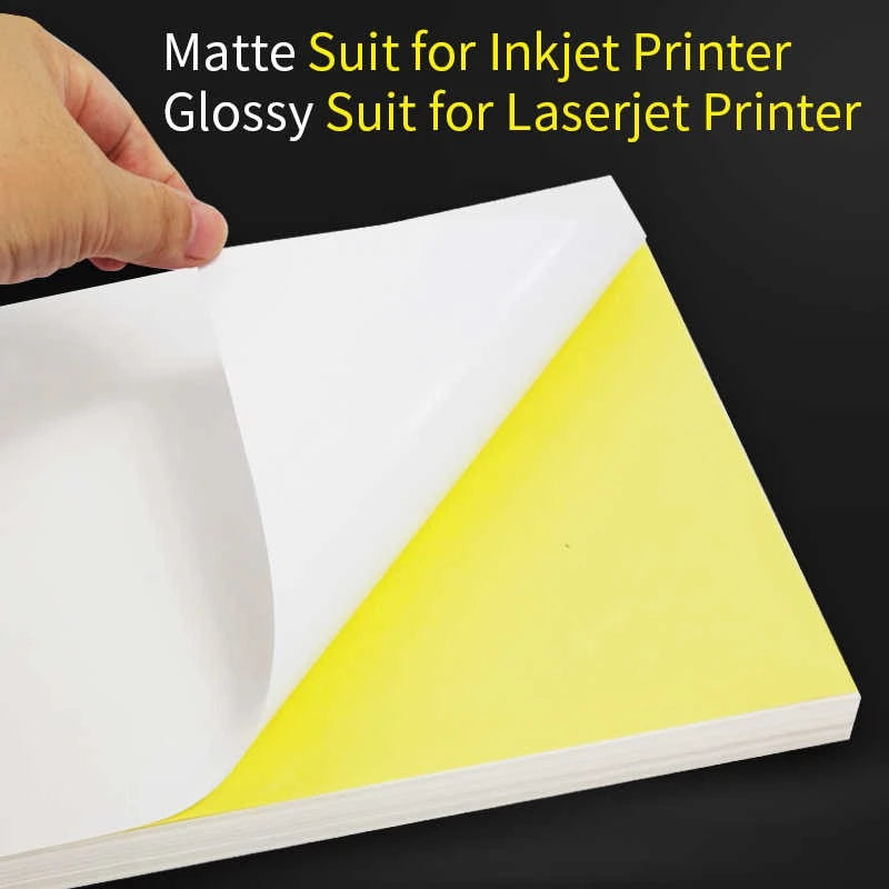 (20 | 100 pcs) Printable Inject Sticker paper Matte, Glossy & Kraft A4 | A6