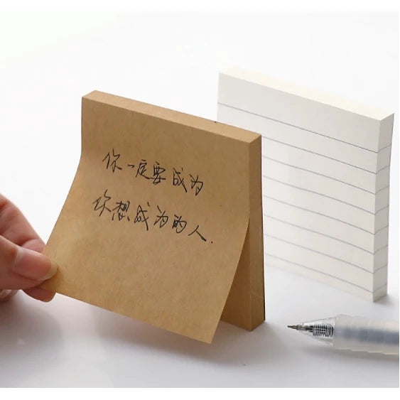 80 SHEETS | Kraft, White Sticky Note Memo Pad Sticky Notes Sticky Memo