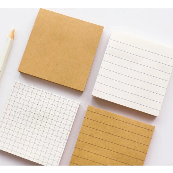 80 SHEETS | Kraft, White Sticky Note Memo Pad Sticky Notes Sticky Memo