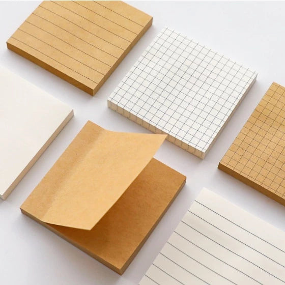 80 SHEETS | Kraft, White Sticky Note Memo Pad Sticky Notes Sticky Memo