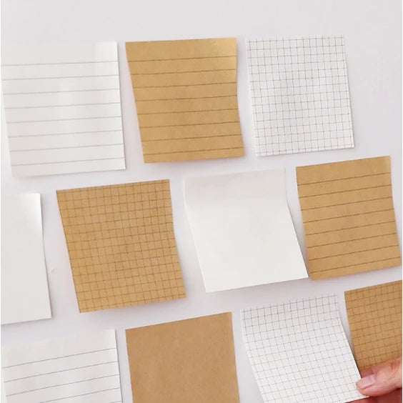 80 SHEETS | Kraft, White Sticky Note Memo Pad Sticky Notes Sticky Memo