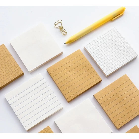 80 SHEETS | Kraft, White Sticky Note Memo Pad Sticky Notes Sticky Memo