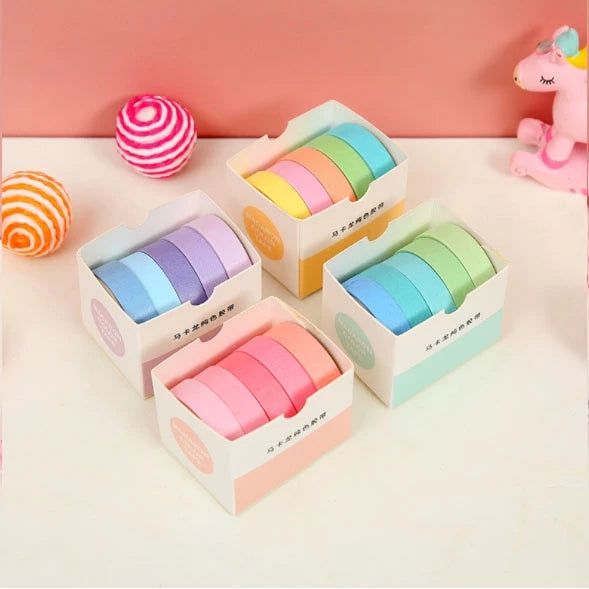 5 Pcs Basic Masking Tape Diary Scrapbooking DIY Decoration Washi Tape
