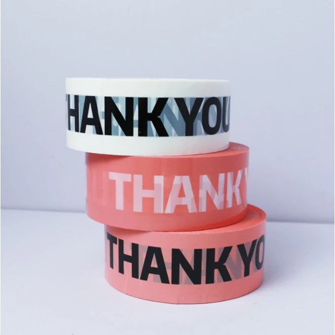 Cute Black and Pink Print Thank You Packaging Tape Sealing Packaging