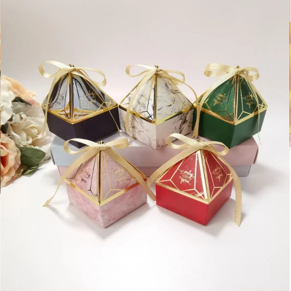 New Gem Tower Bronzing Candy Big Box Cardboard Box Wedding Card Box Gift Box