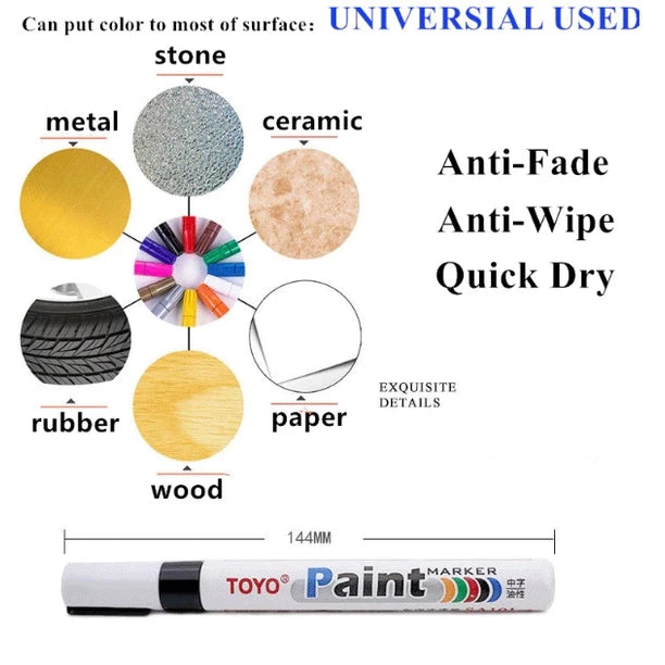100% Original TOYO | TEN Colors Original Motorcycle Waterproof Rubber Permanent Paint Marker