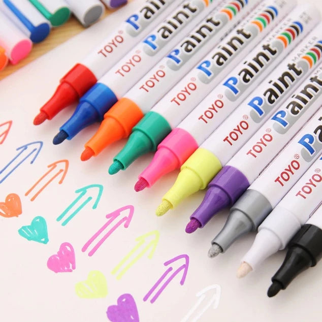 100% Original TOYO | TEN Colors Original Motorcycle Waterproof Rubber Permanent Paint Marker