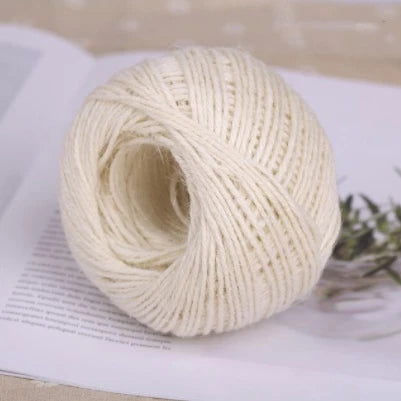 120m White Cotton Textured Twine String/Paper Twine/Colored Paper Twine